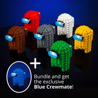 Crewmates and Imposters Mini Build Bricker Builds Bundle All x6 + FREE Blue Crewmate Bricks & Instructions