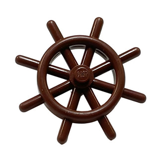 Boat, Ship's Wheel with Slotted Pin, Part# 4790b Part LEGO® Reddish Brown  