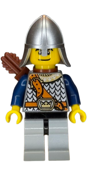 Fantasy Era - Crown Knight Scale Mail with Chest Strap, Helmet with Neck Protector, Dual Sided Head, cas385