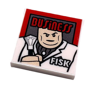 Tile 2x2 with Magazine 'BUSinESS' and 'FISK' Pattern, Part# 3068pb1723 Part LEGO® White
