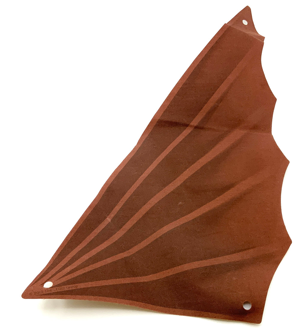 Cloth Sail Triangular 18x34 with Winged Edge and Dark Brown Pattern, P ...