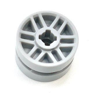 Wheel 14mm D. x 9.9mm with Center Groove, Fake Bolts and 6 Double Spokes, Part# 11208 Part LEGO® Light Bluish Gray