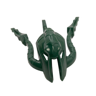 Dark green Bionicle mask with four curved tentacle-like extensions and central oval opening.