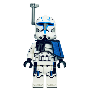 Clone Trooper Captain Rex, 501st Legion (Phase 2) - Blue Cloth Pauldron, Rangefinder, Printed White Arms - sw1315 Minifigure LEGO® Like New
