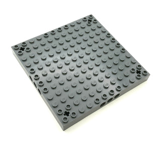Brick Modified 12x12 with 3 Pin Holes on each Side and Axle Holes in Corners, Part# 52040 Part LEGO® Dark Bluish Gray  