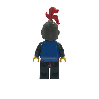 Castle - Black Legs with Red Hips, Dark Gray Grille Helmet, Red Plume, Blue Plastic Cape, Cas181 Minifigure LEGO®