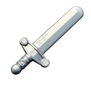 Minifigure, Weapon Sword, Shortsword Elaborate Hilt, Part# 76764 Part LEGO® Flat Silver