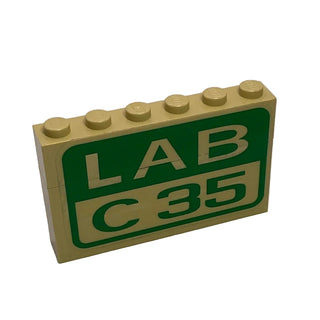 Stickered Assembly 6 x 1 x 3 with 'LAB C35' Pattern (Sticker), Part# BA012pb07