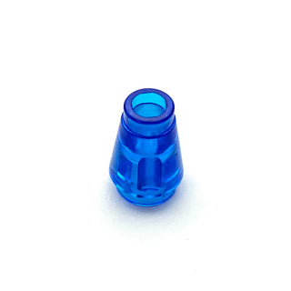 Cone 1x1 with Top Groove, Part# 4589b Part LEGO® Trans-Dark Blue  