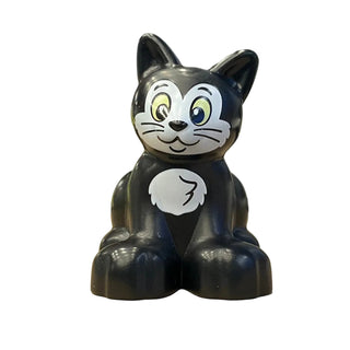 Figaro, Duplo Cat Kitten Sitting with Bright Light Yellow Eyes, 17865pb06 - LEGO® DUPLO Animal