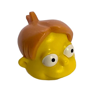 Minifigure, Head, Modified Simpsons Martin Prince with Nougat Hair Pattern, Part# 19910pb01 Part LEGO® Yellow