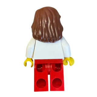 Plain White Torso, Reddish Brown Mid-Length Female Hair, pln113 - LEGO® Town Minifigure