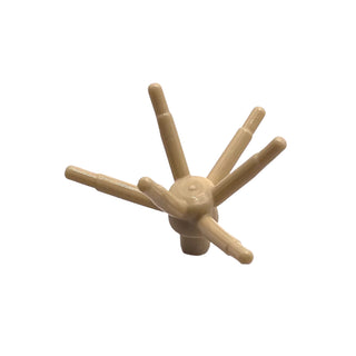 Plant Flower Stem with Bar and Six Stems, Part# 19119 Part LEGO® Tan