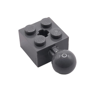 Technic, Brick Modified 2x2 with Ball Joint and Axle Hole, Part# 57909 Part LEGO® Dark Bluish Gray