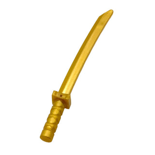 Sword Katana Square Guard, Part# 21459. Part LEGO® Pearl Gold  