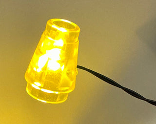 1x1 Flashing LED Light-up Cone, USB Powered, LFCONU Custom Parts United Brick Co® Yellow