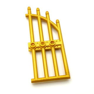 Door 1x4x9 Arched Gate with Bars and Three Studs, Part# 42448 Part LEGO® Pearl Gold  