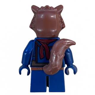 Rocket Raccoon - Dark Blue Outfit, Dark Red Scarf, Reddish Brown Head, sh1068 - LEGO® Marvel Minifigure