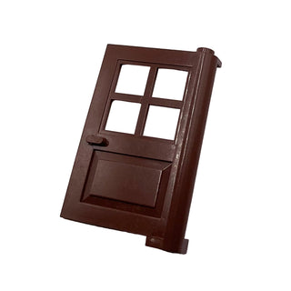 Door 1 x 4 x 5 with 4 Panes, Part# 3861 Part LEGO® Brown Very Good