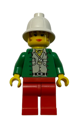 Pippin Reed / Miss Gail Storm - Green Open Shirt, Red Legs, White Pith Helmet, adv016 - LEGO® Adventurers Minifigure