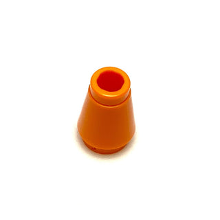 Cone 1x1 with Top Groove, Part# 4589b Part LEGO® Orange  