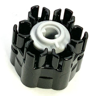 Projectile Launcher Part, Rapid Shooter Six Barrel - Angled Barrels with Light Bluish Gray Trigger (18588 / 18587), Part# 1858c01 Part LEGO® Black