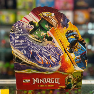 LEGO Ninjago set 71849 box featuring Nya character and Mutation Monster Spinner with 49 pieces.