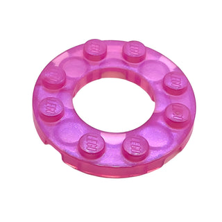 Plate Round 4x4 with 2x2 Round Open Center, Part# 11833 Part LEGO® Satin Trans-Dark Pink