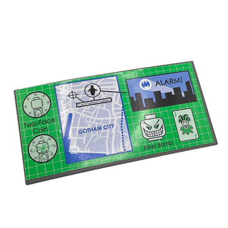 Tile 8 x 16 with Bottom Tubes on Edges with Batman Gotham City Map Display Pattern (Sticker), Part# 48288pb05