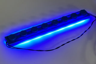 1x8 LED Light Up Plate, DIY System, Reconnectable, LB1x8-LA Custom Parts United Brick Co® Blue/Blue