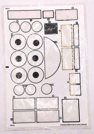 Sticker Sheet for Set Millennium Falcon, North American Version, 75105 - (21538/6116854), Part# 75105stk01b Part LEGO®