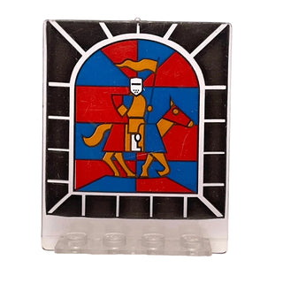 Door 2 x 5 x 5 Swivel, Flat Base with Stained Glass Knight Pattern, Part# 30102px2