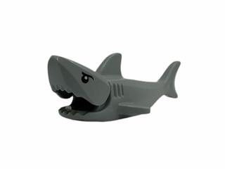 Shark with Rounded Nose and Debossed Gills with Black Eyes and White Full Circle Pupils Pattern, 14518c04pb04 LEGO® Animals LEGO®