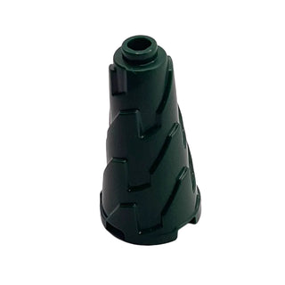 Cone 2 x 2 x 3 Jagged - Step Drill, Part# 28598 Part LEGO® Dark Green