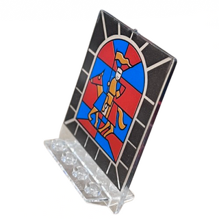 Door 2 x 5 x 5 Swivel, Flat Base with Stained Glass Knight Pattern, Part# 30102px2