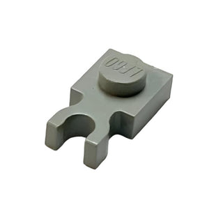 Plate, Modified 1x1 with U Clip Thick (Vertical Clip), Part# 4085c Part LEGO® Light Gray  