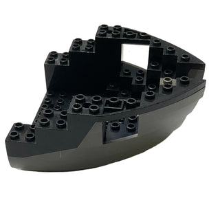 Boat, Hull Small Bow 12 x 12 x 5 1/3 with Black Top (6050/6051), Part# 6050c03 Part LEGO® Dark Gray Very Good