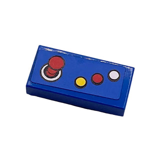 Tile 1 x 2 with Joystick and Yellow, Red and White Buttons Pattern (Sticker), Part# 3069pb1160 Part LEGO®