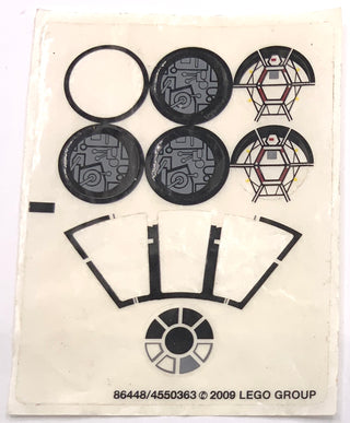 Sticker Sheet for Set Midi-Scale Millennium Falcon, 7778 - (86448/4550363), Part# 7778stk01 Part LEGO® Missing 4 Stickers