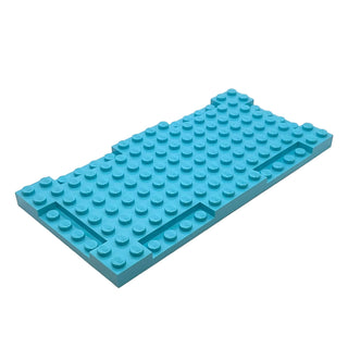 Brick, Modified 8 x 16 x 2/3 with 1 x 4 Indentations, Part# 2629 Part LEGO® Medium Azure