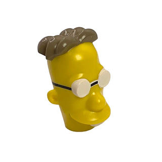 Professor Frink LEGO® Simpsons Minifigure Head Modified, Part# 19913pb01 Part LEGO® Yellow