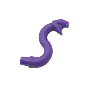 Snake Head with Open Mouth, Fangs and Curved Neck with Bar, Part# 28588 Part LEGO® Dark Purple