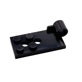 Hinge Plate 2 x 4 with Pin Hole and 2 Holes - Bottom, Part# 43056 Part LEGO® Black