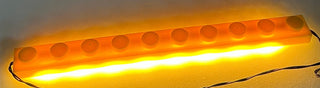 1x10 LED Light Up Plate, DIY System, Reconnectable, LB1x10-LA Custom Parts United Brick Co® Amber/Yellow
