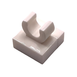 Tile, Modified 1x1 with Open O Clip, Part# 15712 Part LEGO® White