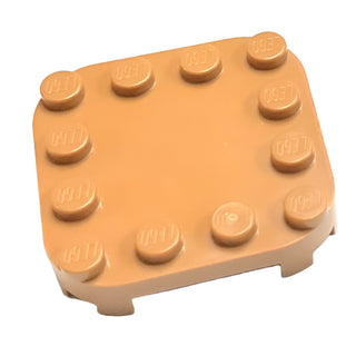 Plate, Modified 4x4 with Rounded Corners and Four Feet, Part# 66792 Part LEGO® Medium Nougat