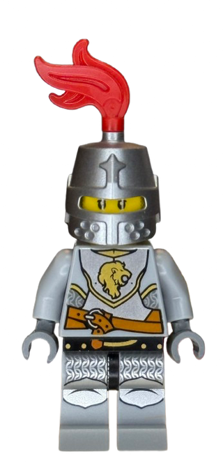 Kingdoms - Lion Knight Breastplate with Lion Head and Belt, Helmet Closed, Smirk and Stubble Beard, cas440 Minifigure LEGO®