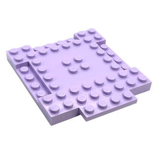 Brick, Modified 8x8x2/3 with 1x4 Indentations and 1x4 Plate, Part# 15624 Part LEGO® Lavender