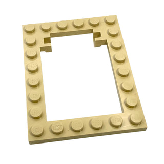 Plate, Modified 6x8 Trap Door Frame Horizontal, Part# 30041 Part LEGO® Tan