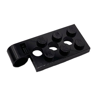Hinge Plate 2x4 with Pin Hole and 3 Holes - Top, Part# 98286 Part LEGO® Black